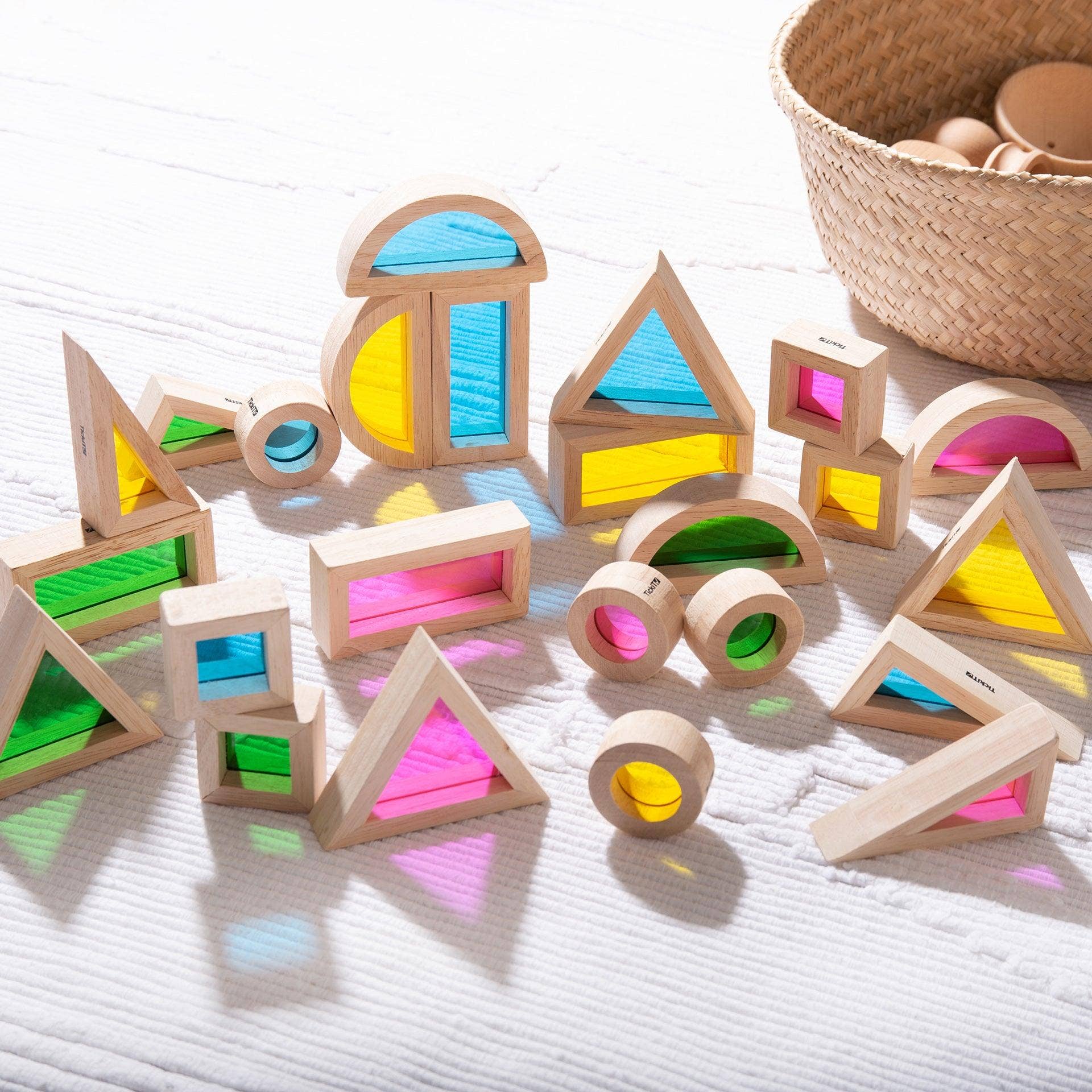 Rainbow Blocks -  Building blocks - Wooden Toy - Sensory